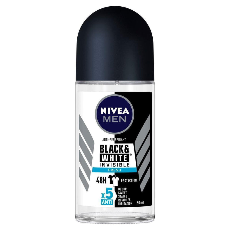 Desodorante Invisible Black and White Roll On Men Nivea 50ml