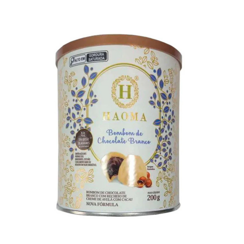Lata de Bombom Chocolate Branco Haoma 200g