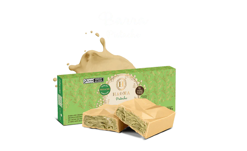 Haoma Barra de Chocolate Branco com Pistache 250g