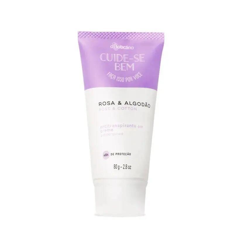 Antitranspirante em Creme Cuide-se Bem Rosa e Algodao 80g