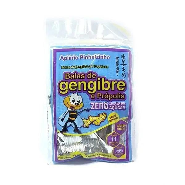 BALA DE GENGIBRE E PRÓPOLIS ZERO AÇÚCAR - 27G, 6 UN - APIÁRIO PINHALZINHO