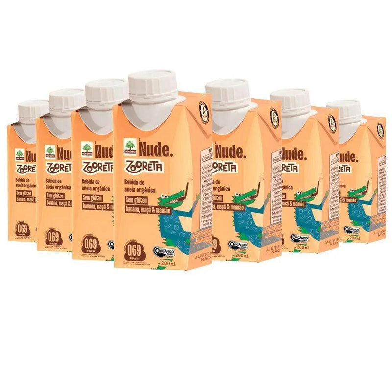 Bebida de Aveia Zooreta Banana Maçã Mamão Nude (Cx c/24 uni de 200ml)