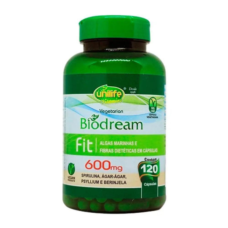 Biodream Spirulina Berinjela Psyllium Ágar Ágar Unilife 120 Caps