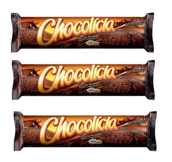 Biscoito Chocolicia Recheio Chocolate  Mondelez  3 x 132g