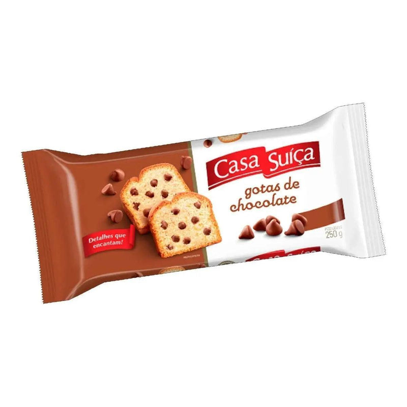 Bolo com Gotas de Chocolate Tradicional Casa Suica 250g