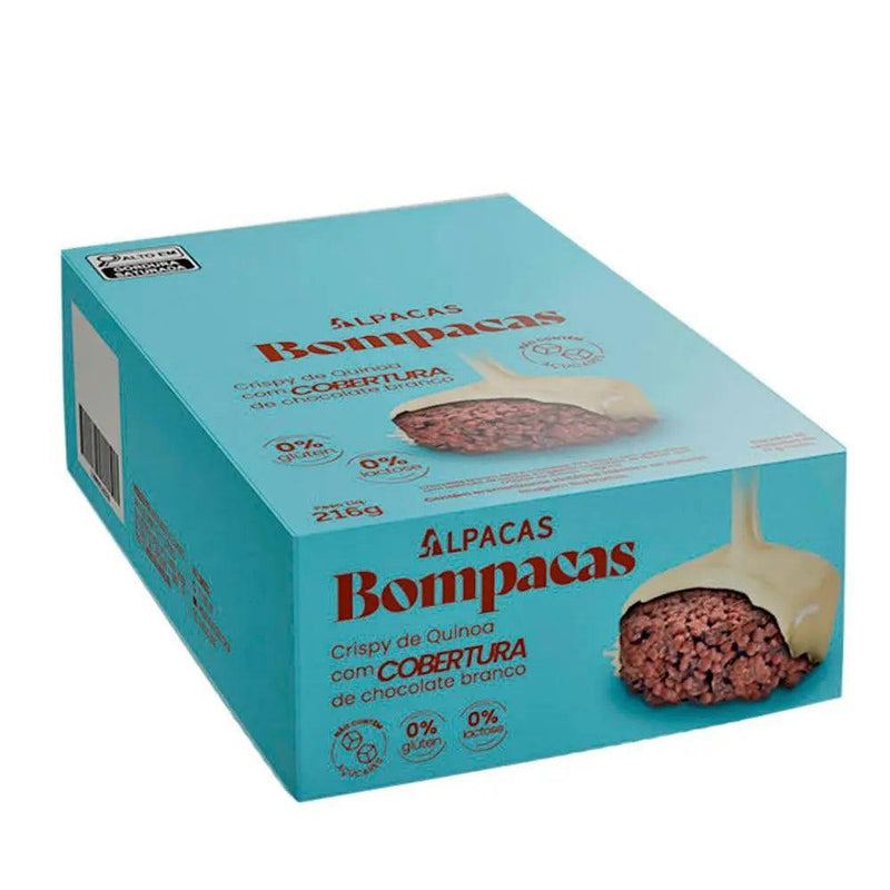 Crispy Quinoa Cobertura Extra Branco Preto Zero Alpacas (Cx c/18 uni de 12g)