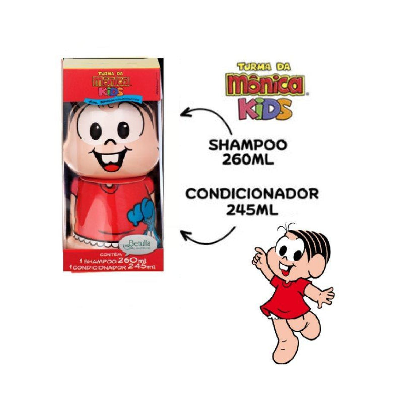 Kit Shampoo 260ml e Condicionador 245ml Cia. da Natureza Boneco Monica