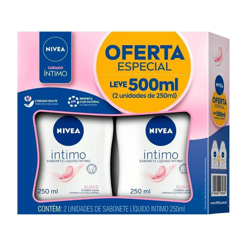 NIVEA KIT SAB LIQ INTIMO SUAVE 2UN 200ML