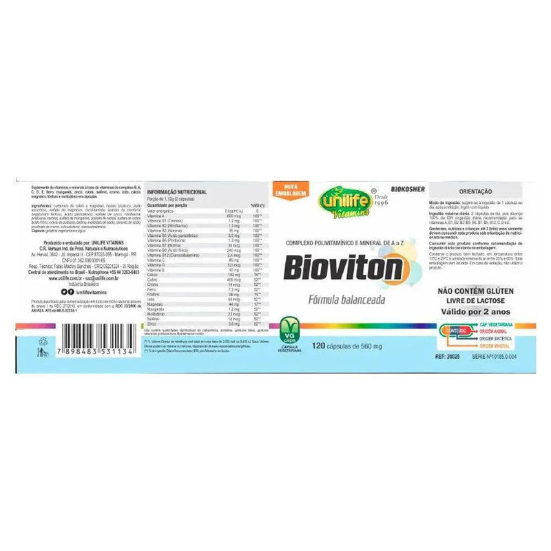 Polivitamínico Bioviton - Unilife - 120 Cápsulas
