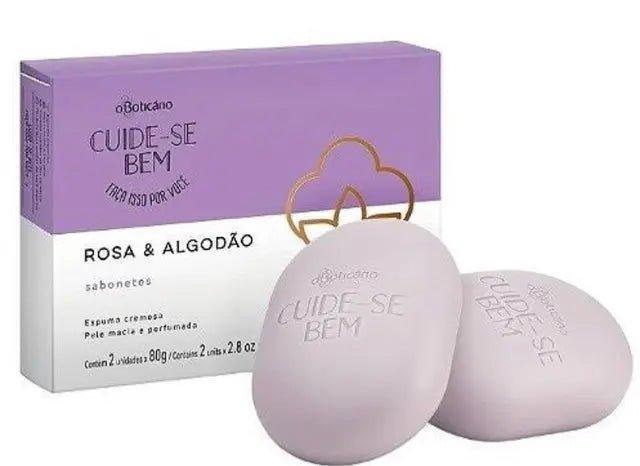 Sabonete em Barra Duo Cuide-se Bem Rosa e Algodão - O Boticário 2X 80 160G