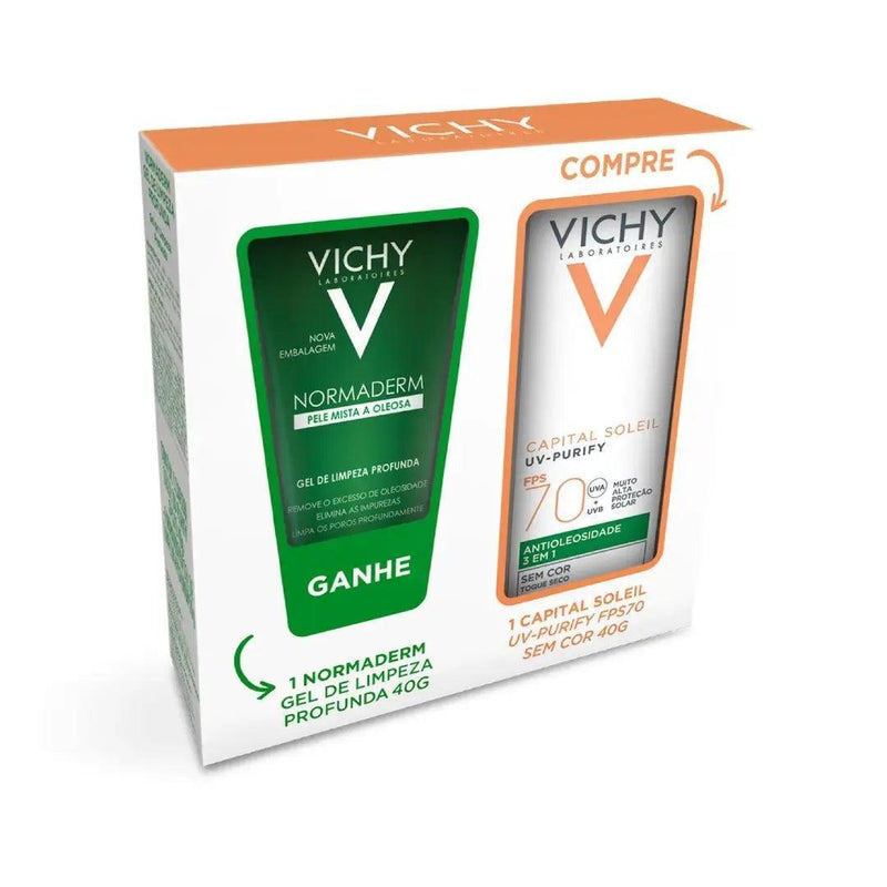 VICHY KIT CAPITAL SOLEIL FPS70 PURIFY 40G S/COR + NORMADERM 40G