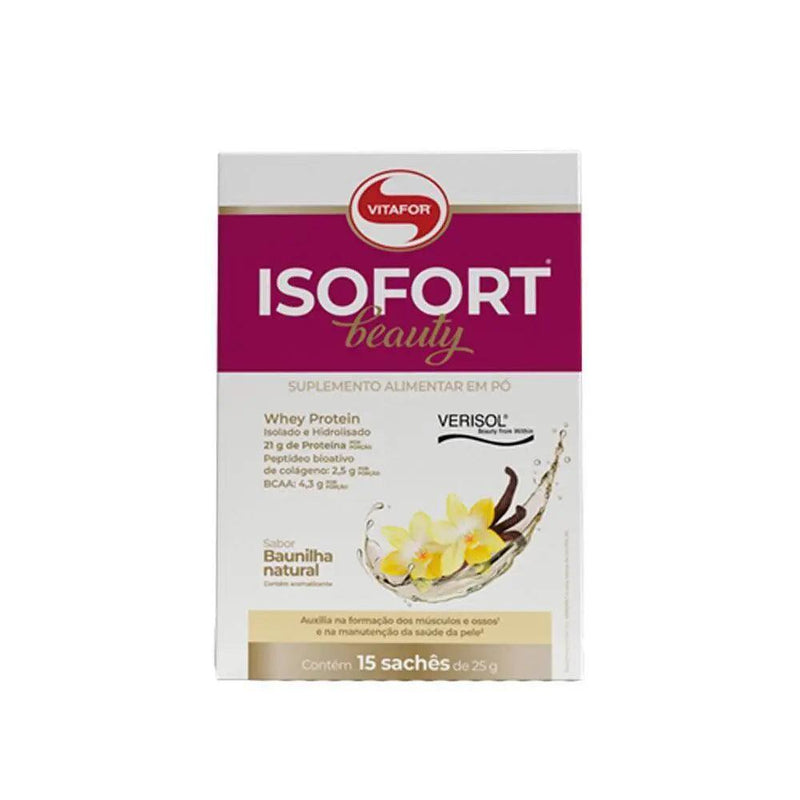 Whey Protein Isofort Beauty Baunilha Natural Vitafor 15 Sachês De 25g - WPI
